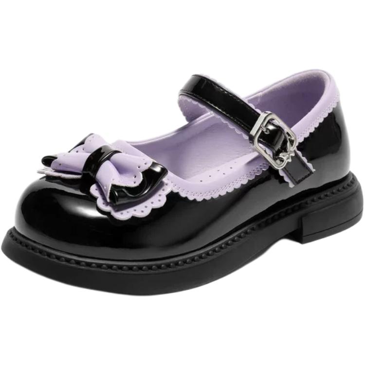 

Износостойкие низкие кожаные туфли для детей 3-7 лет BELLE, черный фиолетовый