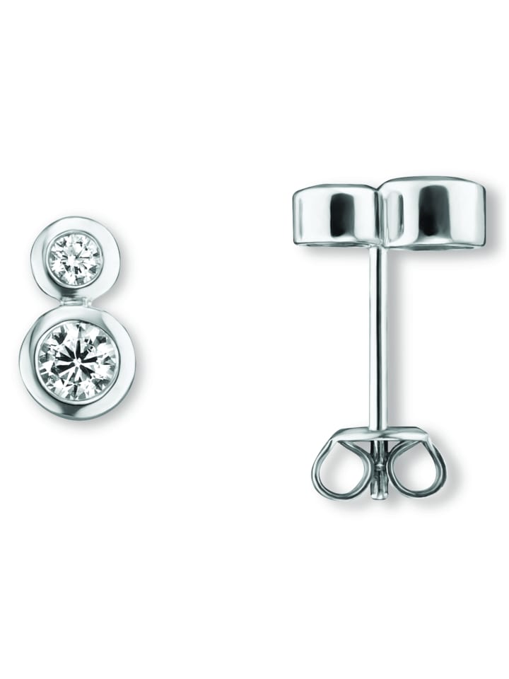 

ONE ELEMENT Серьги-гвоздики с цирконами, изготовленные из серебра 925 пробы