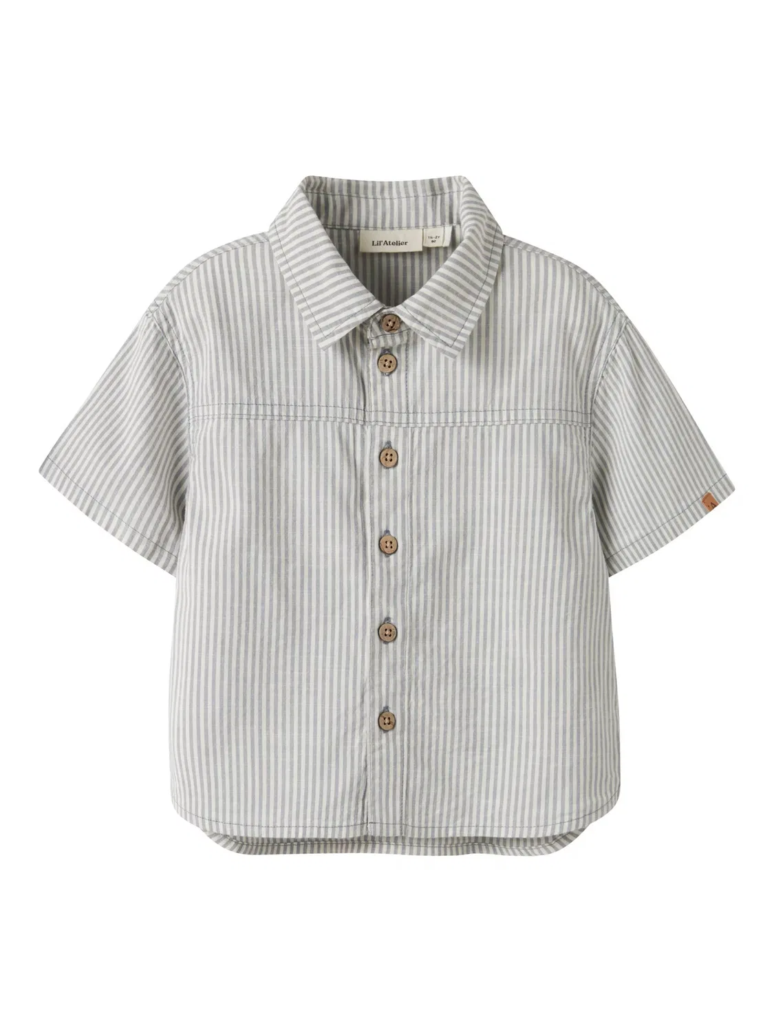 Удобная рубашка на пуговицах Lil'Atelier, Smoke Blue/White