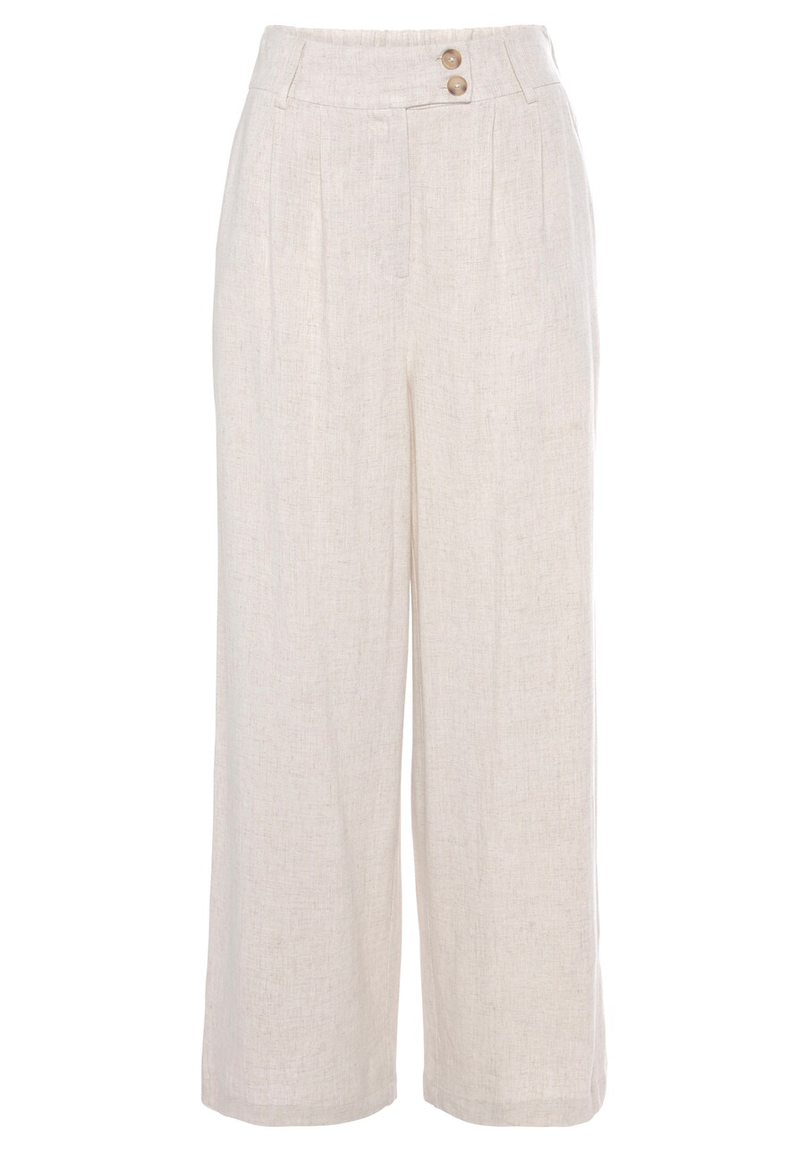 

Брюки со складками спереди LASCANA Wide leg Pleat-Front Pants, песочный