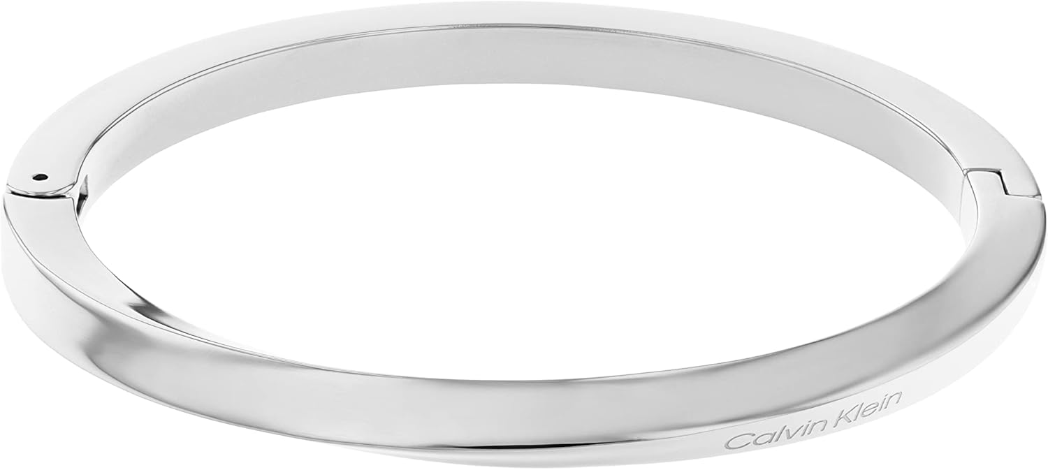 

Женский браслет-шарнир Calvin Klein из нержавеющей стали: скульптурная элегантность с изящным женственным изгибом, Silver