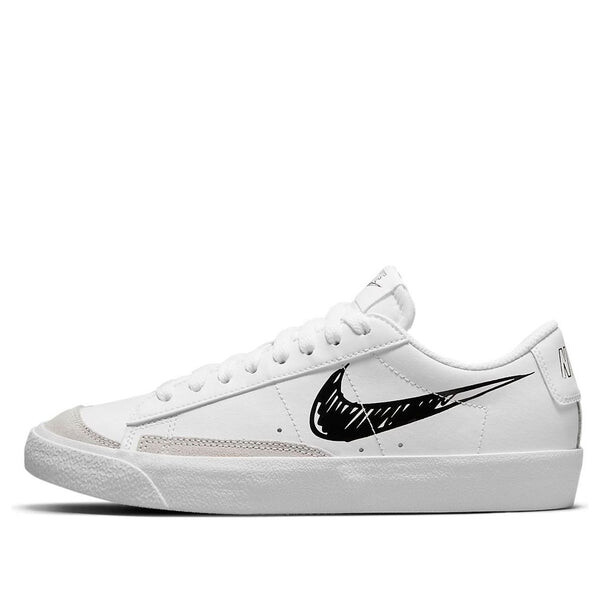

Кроссовки blazer low '77 'sketch - white black' Nike, белый