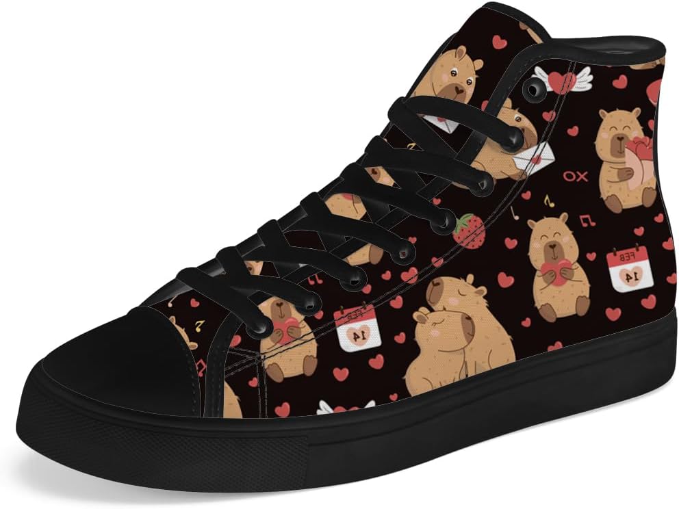 

Кеды Chebing Capybara высокие на шнуровке для мужчин и женщин, повседневная обувь, высокие кроссовки, подарки для парня или девушки, коричневый