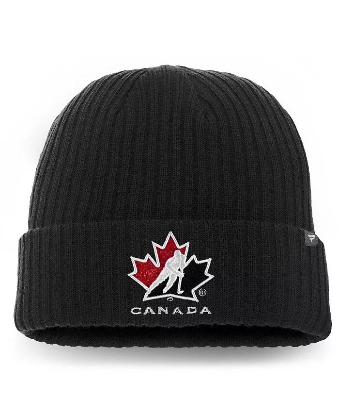 

Мужская черная вязаная шапка с манжетами и логотипом Hockey Canada Core Primary Fanatics