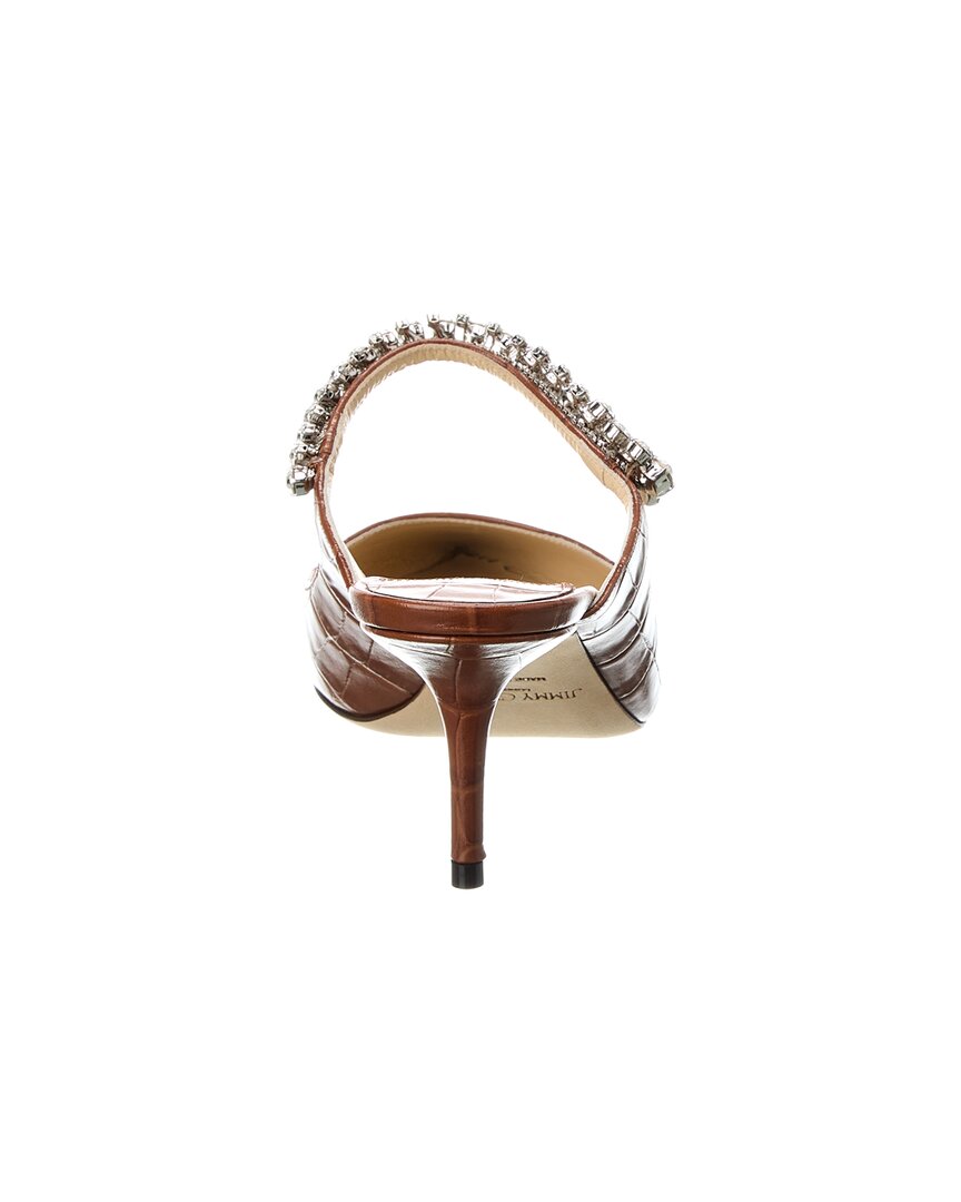 Туфли Jimmy Choo Bing 65 из кожи с тиснением под крокодила, коричневый — фото 3