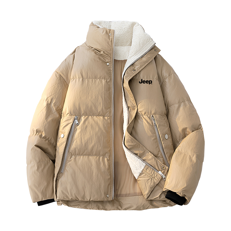 

Пуховик Unisex Stand Collar Thickened Padded Puffer Jacket Jeep, coffee