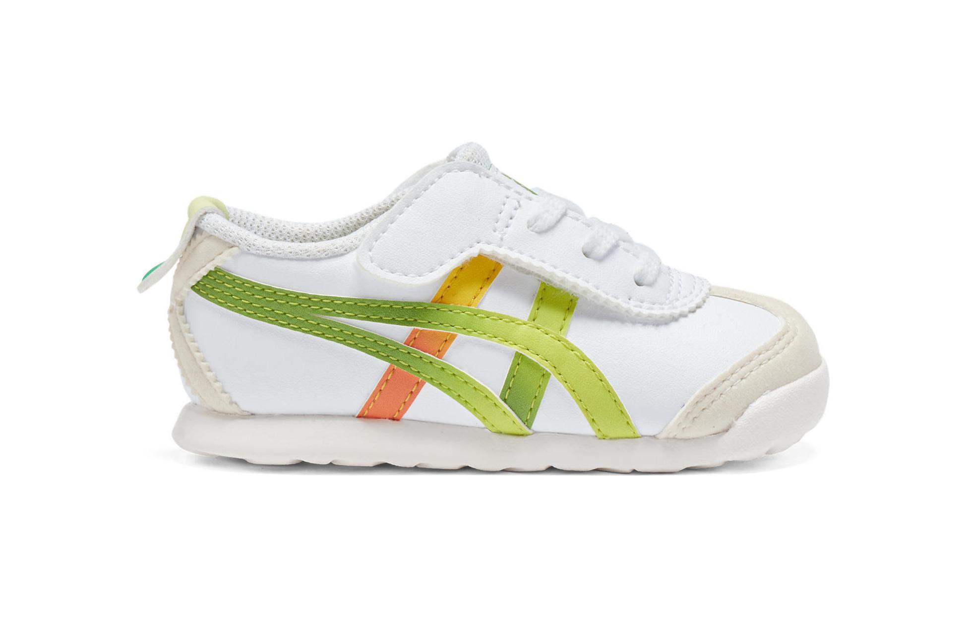Mexico 66 нескользящие низкие детские ботинки white green Onitsuka Tiger, белый зеленый — фото 3