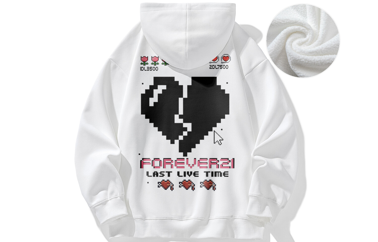 

Толстовка унисекс Forever 21, Белая флисовая подкладка