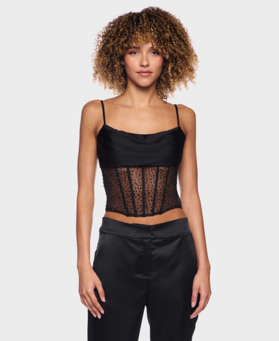 

Корсетный топ с воротником-хомутом для подростков Alex & Sophia, Black