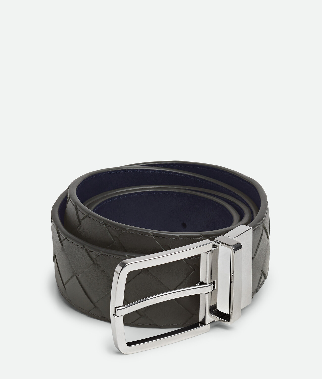 

Intrecciato reversible belt BOTTEGA VENETA, графит/ночной