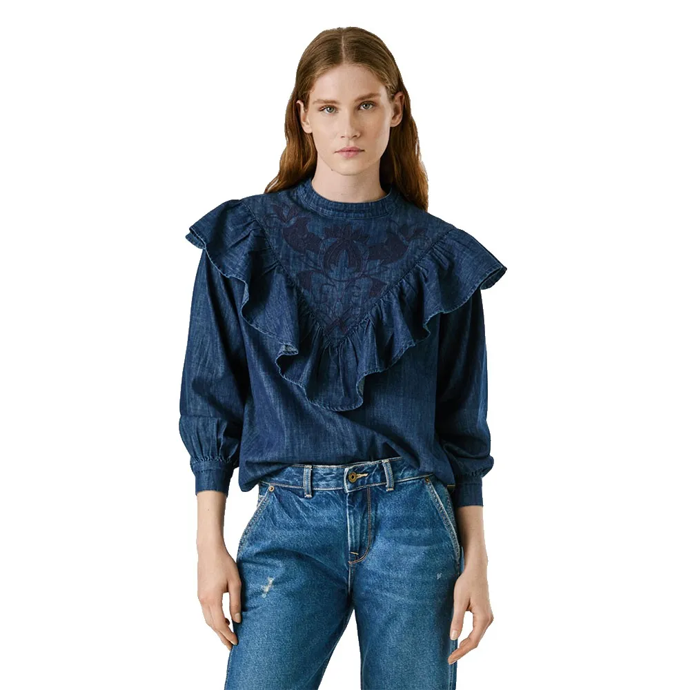 

Рубашка с длинным рукавом Pepe Jeans Noella Denim, синий