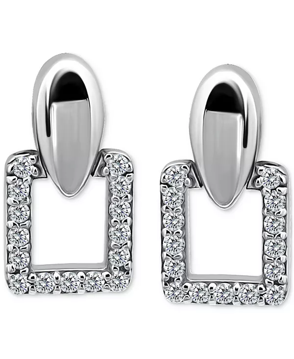 

Квадратные серьги с кубическим цирконием (3/4 карата) из 18-каратного золота на стерлинговом серебре (также доступны в стерлинговом серебре) Giani Bernini, silver