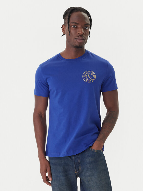

Футболка regular fit 79GAHT00 CJ00T Versace Jeans Couture, синий