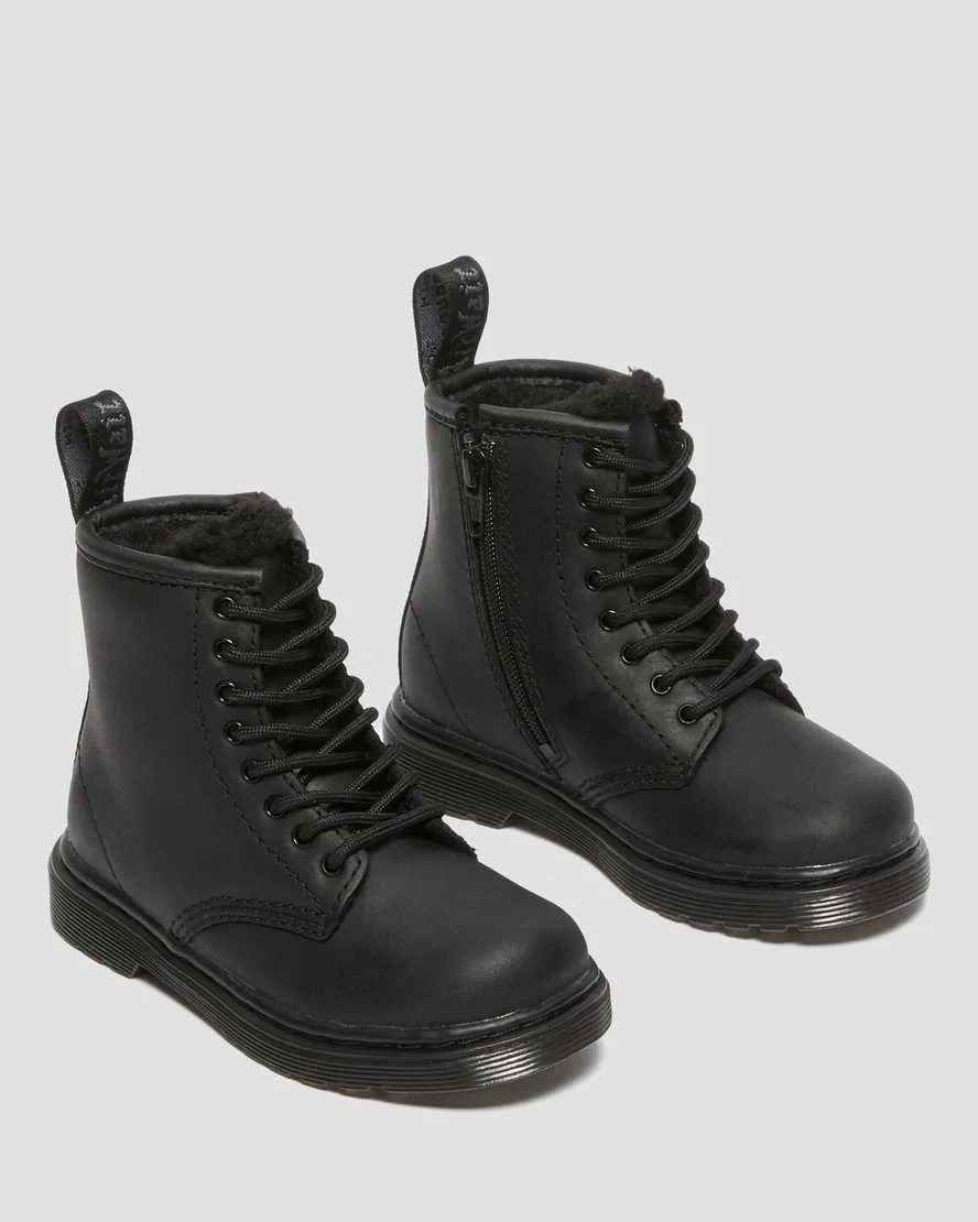 Детские ботинки 1460 с подкладкой из искусственного меха Dr Martens, черный — фото 4