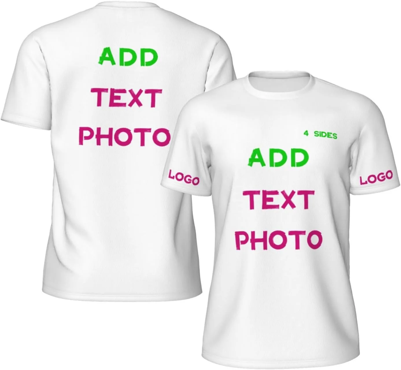 

Футболка Custom с принтом на 4 сторонах и логотипом