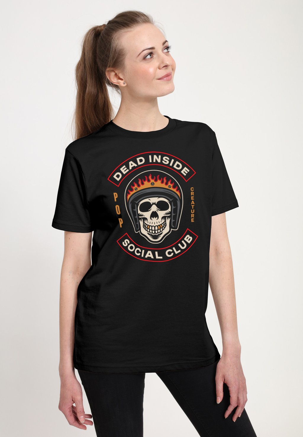 

Футболка с принтом POP CREATURE DEAD INSIDE SOCIAL CLUB Henry Tiger, черный