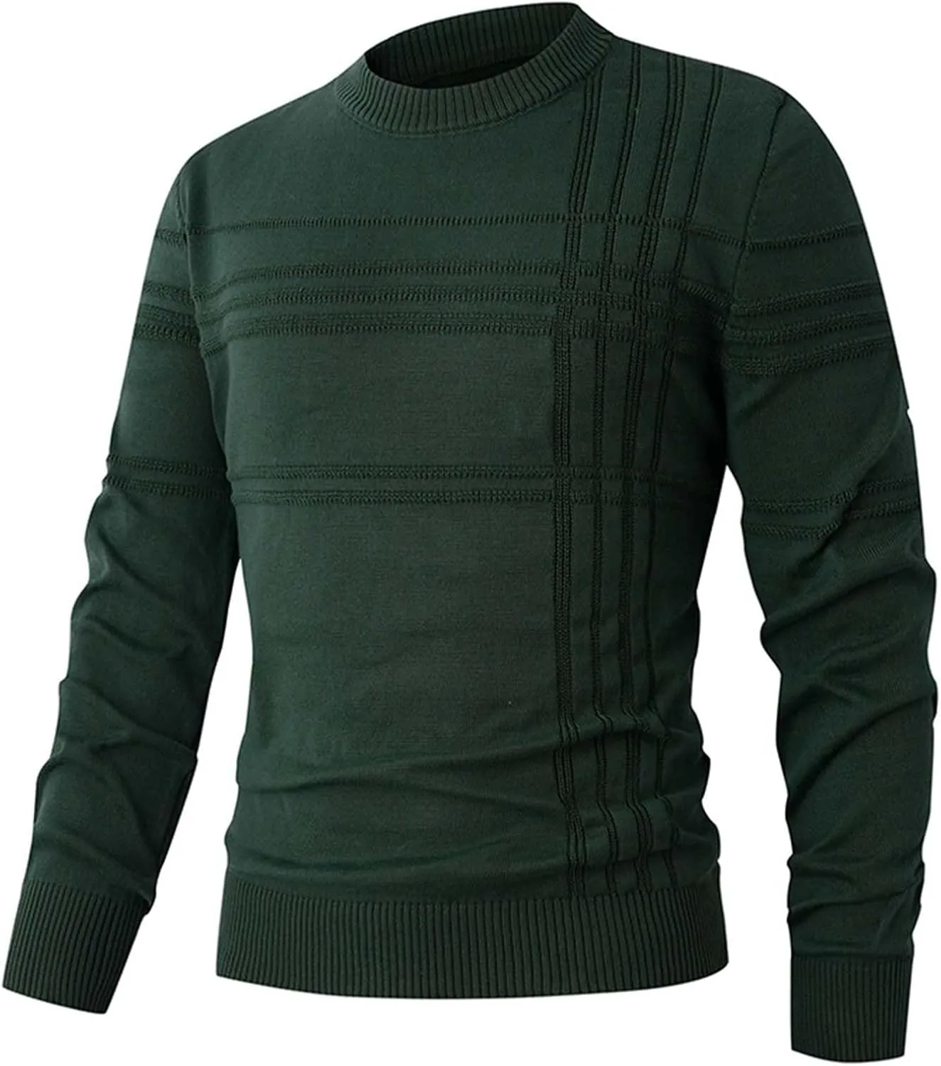 

Мужской полосатый эластичный свитер с утеплением