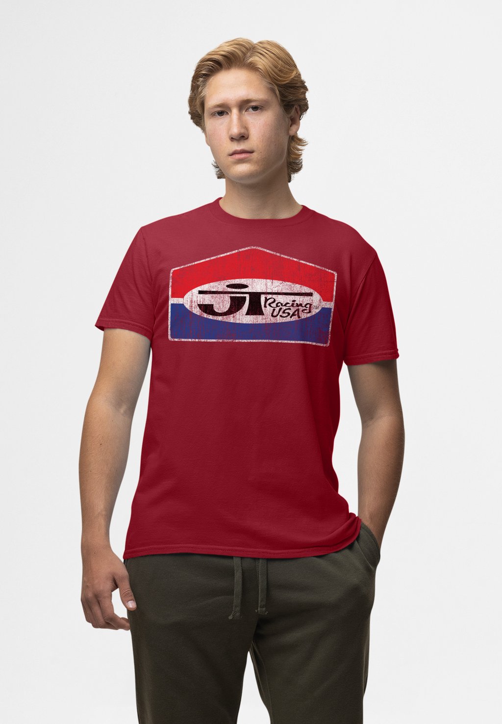 

Футболка с принтом JT RACING FADING CLASSIC LOGO Henry Tiger, красный