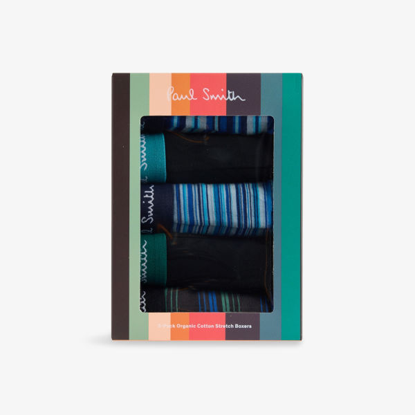 

Трусы Paul Smith из хлопкового джерси с логотипом бренда полосатые 5 шт, мультиколор