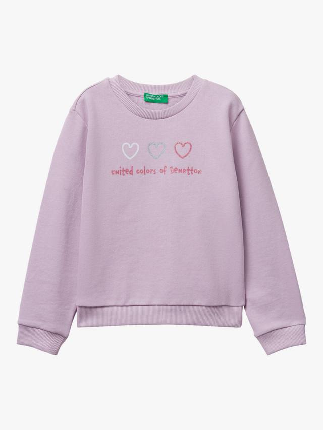 

Детский хлопковый свитшот с круглым вырезом Benetton, Violet