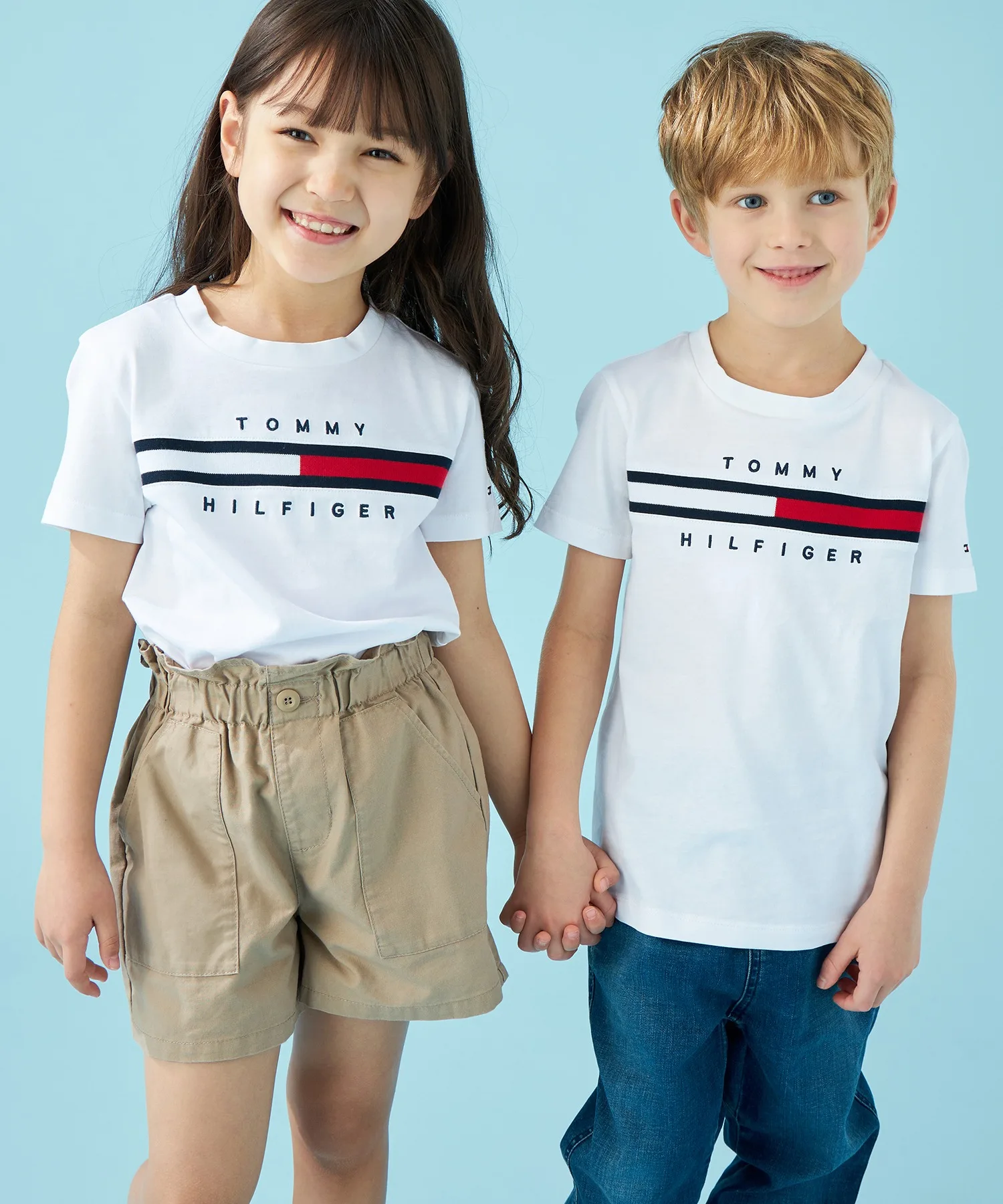 Детская футболка Tommy Hilfiger с логотипом, белая