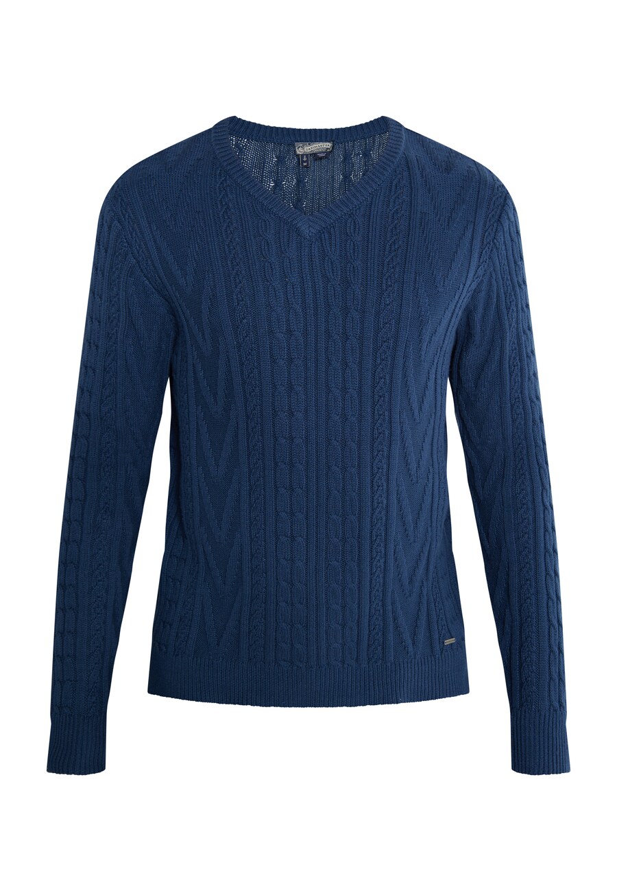 

Свитер с v-образным вырезом DreiMaster Vintage Sweater, морской синий