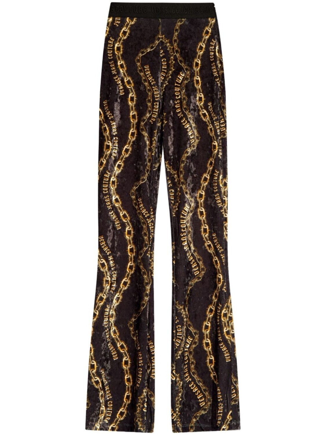 

Versace Jeans Couture расклешенные леггинсы с принтом «цепочка», черный