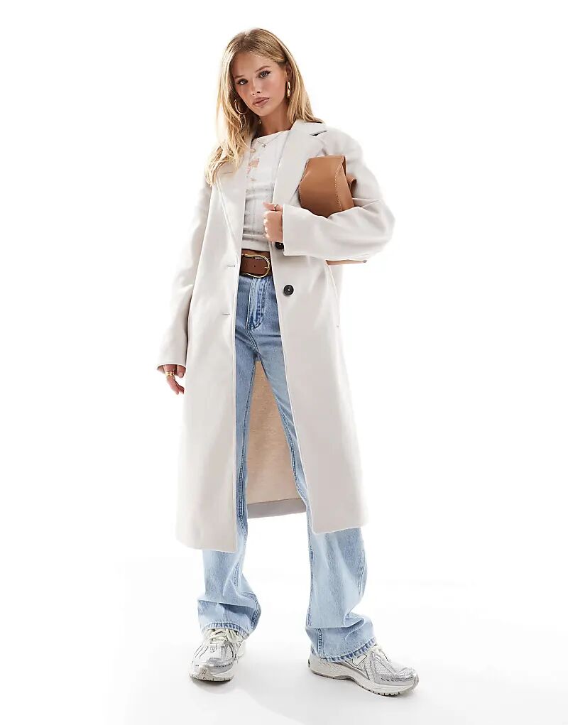 

Надеть официальное пальто кремового цвета ASOS DESIGN