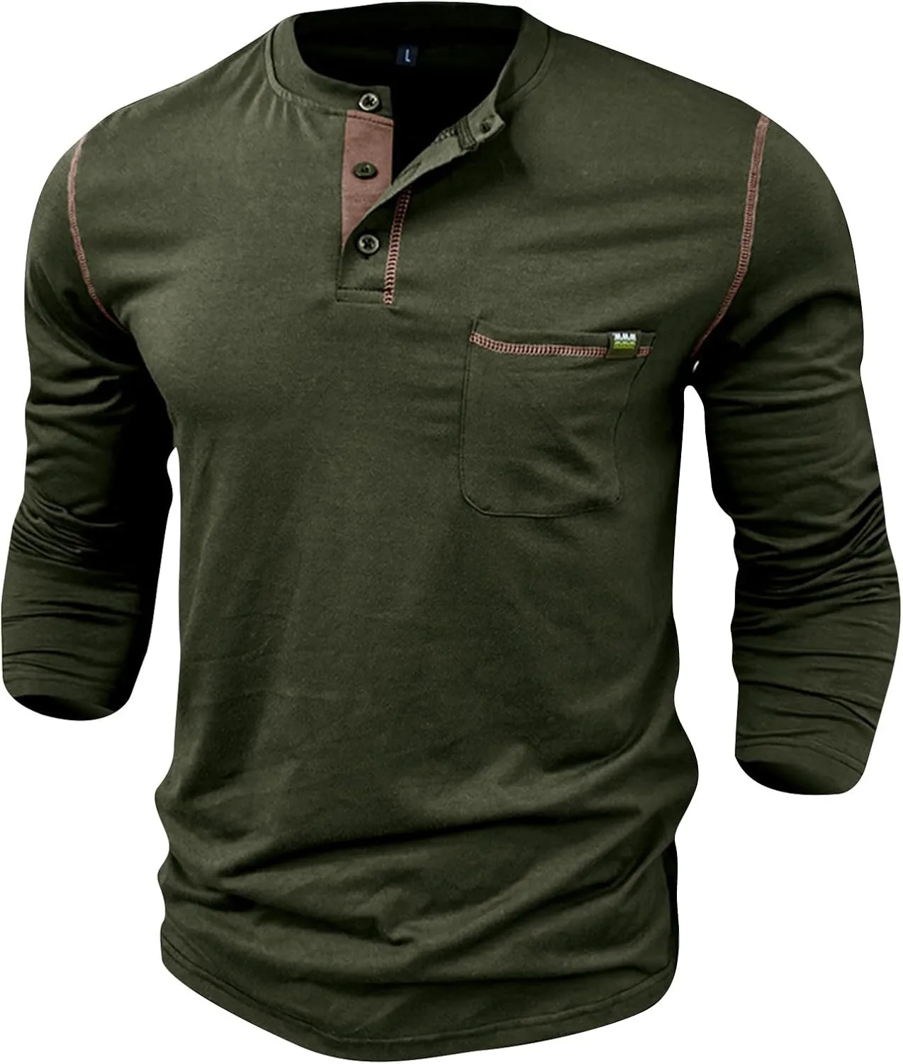 Мужская рубашка с длинным рукавом Henley Slim Fit — фото 2