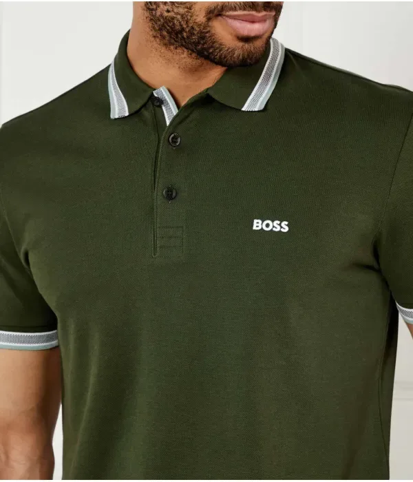 Поло Пэдди regular fit Boss Green, оливково-зеленый — фото 4