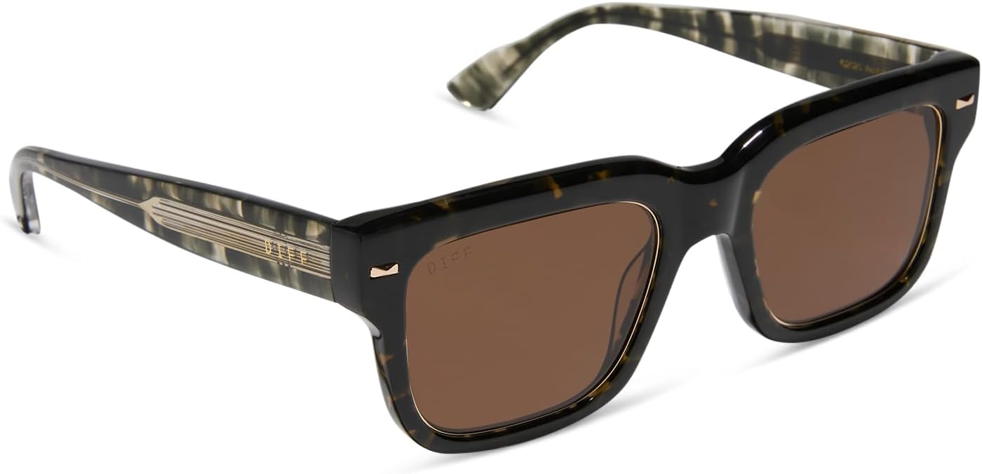 

Солнцезащитные очки DIFF Emily in Paris | Alfie Rectangle Designer для женщин и мужчин | Защита UV400 | Черепаховый цвет Truffle + темно-коричневый, Truffle Tortoise + Deep Brown