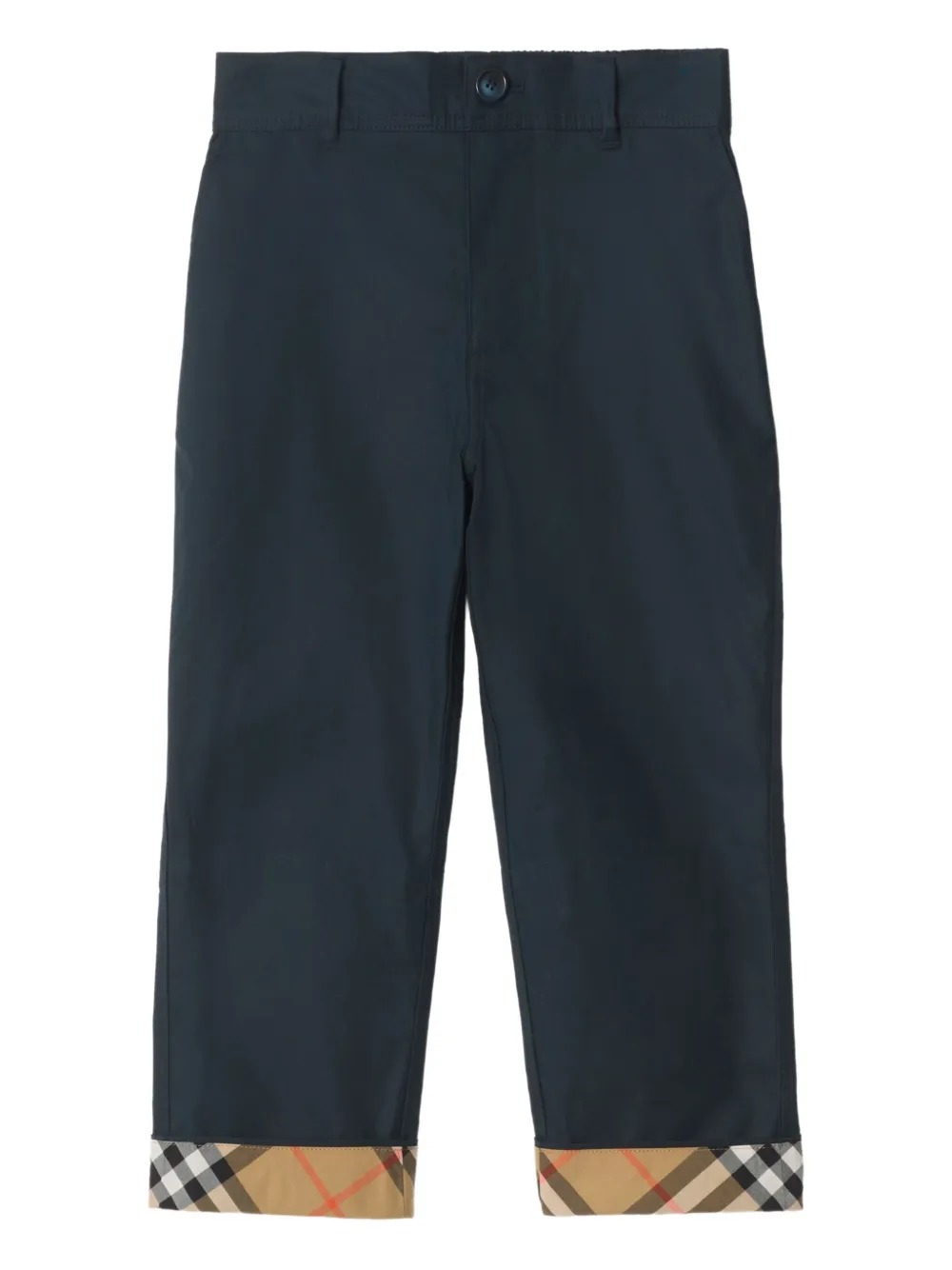 

Клетчатые брюки с подворотами Burberry Kids, синий