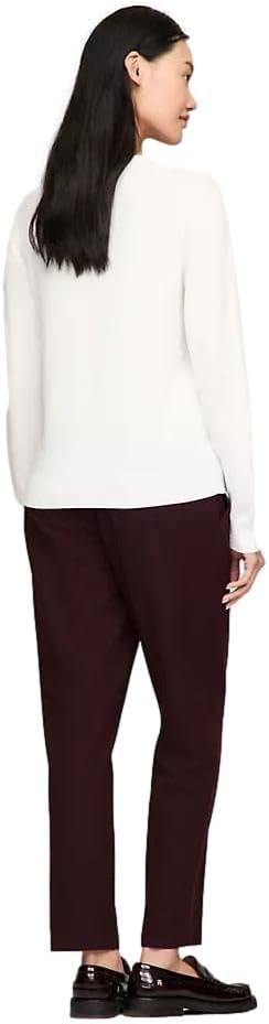 Женский легкий свитер Tommy Hilfiger Classic Fit с V-образным вырезом, The Milky Way. — фото 4
