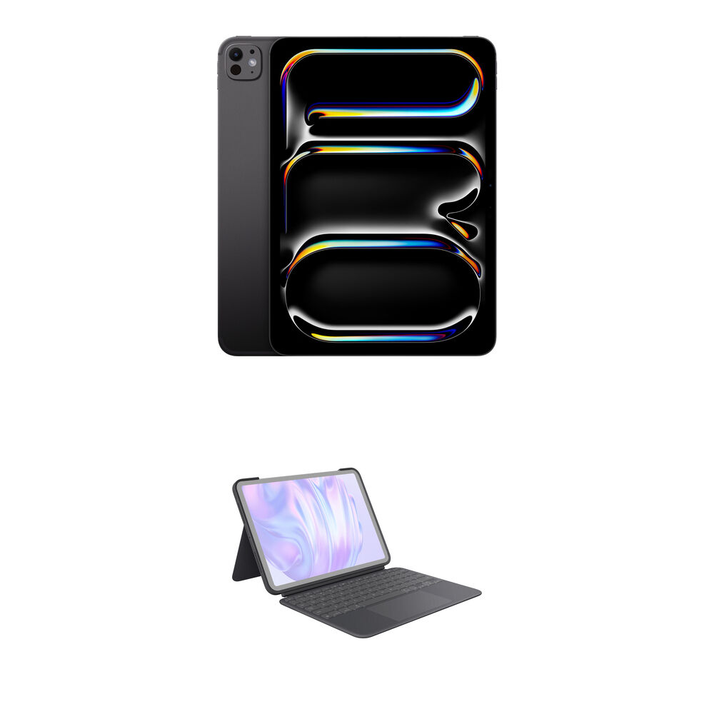 

Комплект Apple iPad Pro 11" M4 с чипом и чехлом-клавиатурой Logitech Combo Touch (стандартное стекло, 256 ГБ, только Wi-Fi, цвет «черный космос»)
