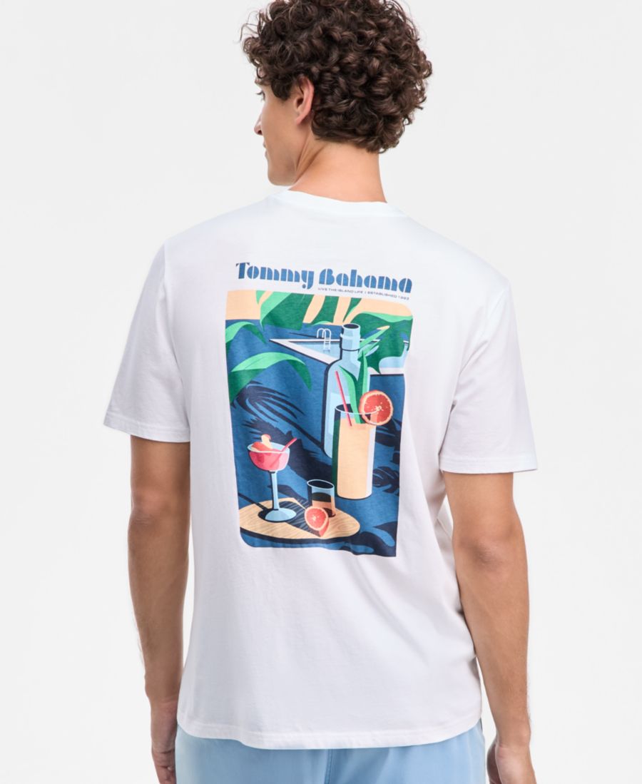 

Мужская хлопковая футболка с графическим принтом Swim-Up Sips Tommy Bahama, White, Белый, Мужская хлопковая футболка с графическим принтом Swim-Up Sips Tommy Bahama, White