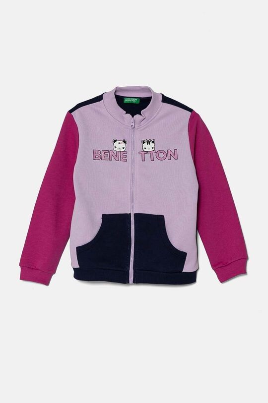 

Детская хлопковая толстовка United Colors of Benetton, фиолетовый
