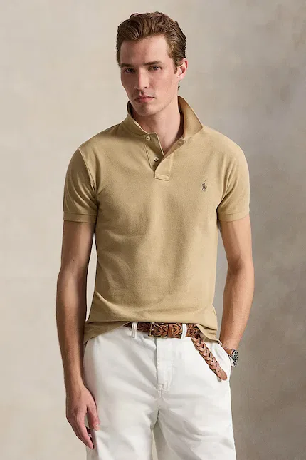 Поло хлопковое Polo Ralph Lauren, бежевый
