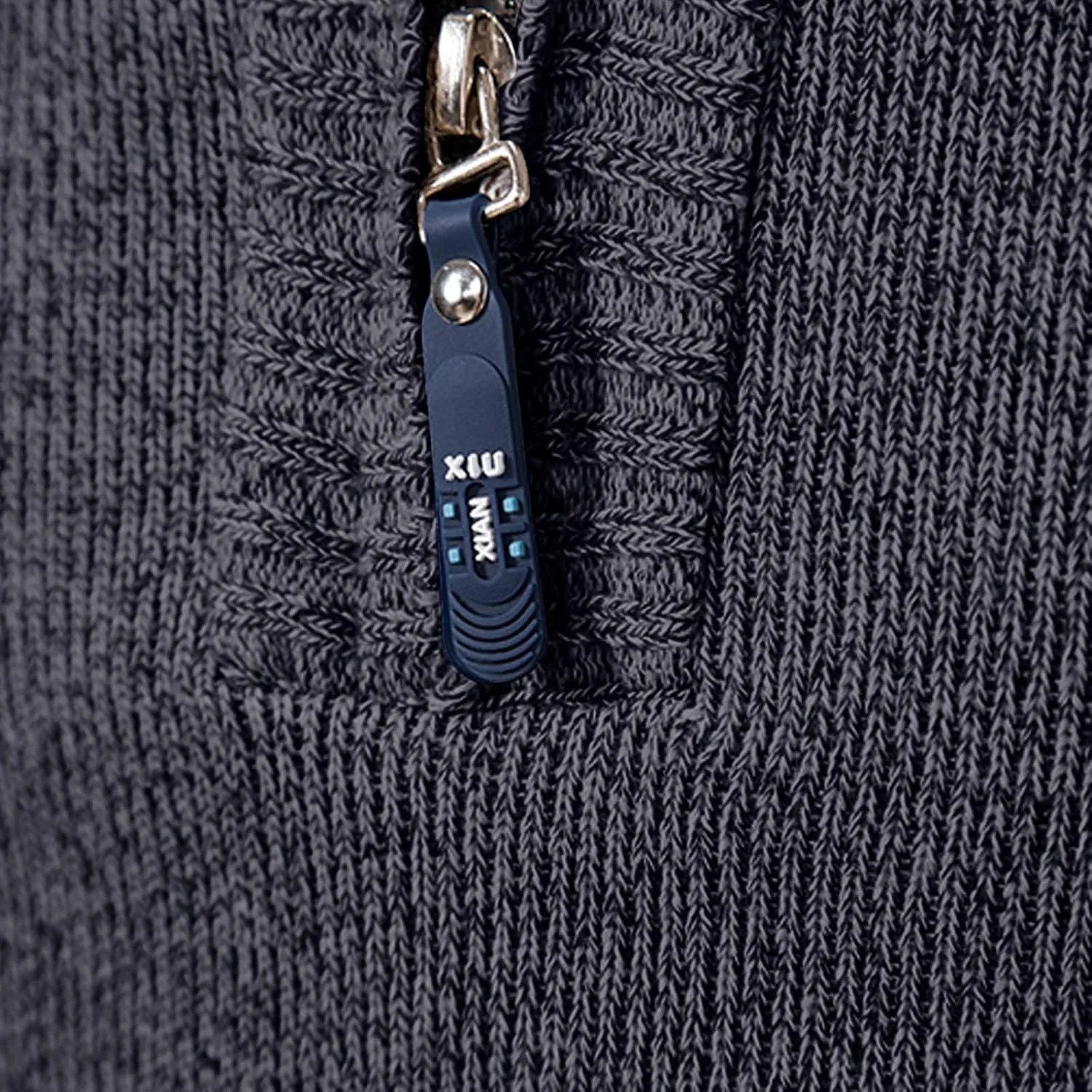 Толстовка-полузип мужская вязаная водолазка slim fit теплый свитер color block — фото 4