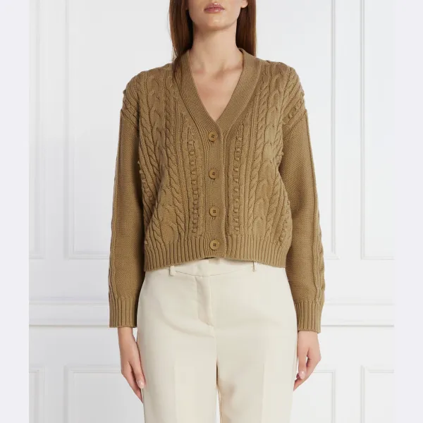 

Шерстяной кардиган обычного кроя Max Mara, коричневый