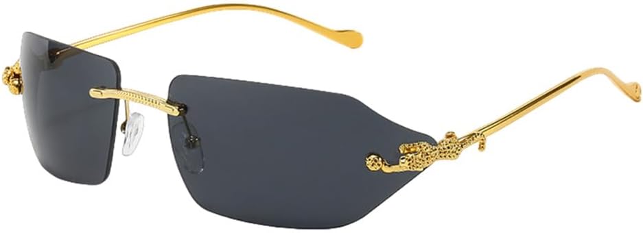 

Мужские солнцезащитные очки, модные прямоугольные, женские металлические, роскошные, с леопардовым принтом, классические, с защитой от УФ-излучения UV400 TVTBBVV, Black