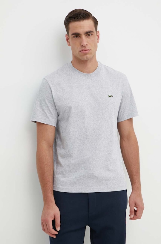 

Хлопковая футболка Lacoste, серый