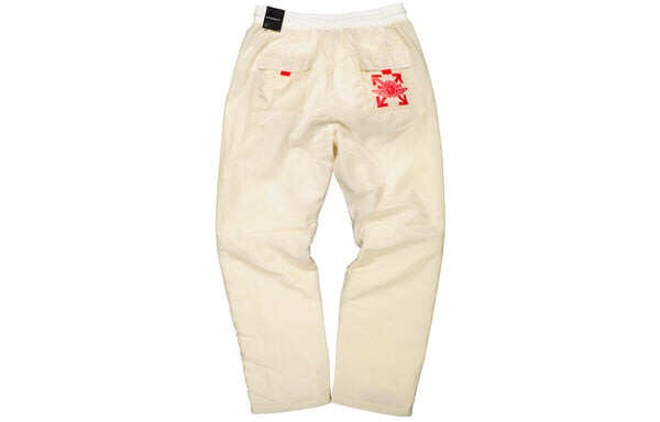 Брюки air jordan x logo printing sports long pants 'cream white' Off-White, белый — фото 2