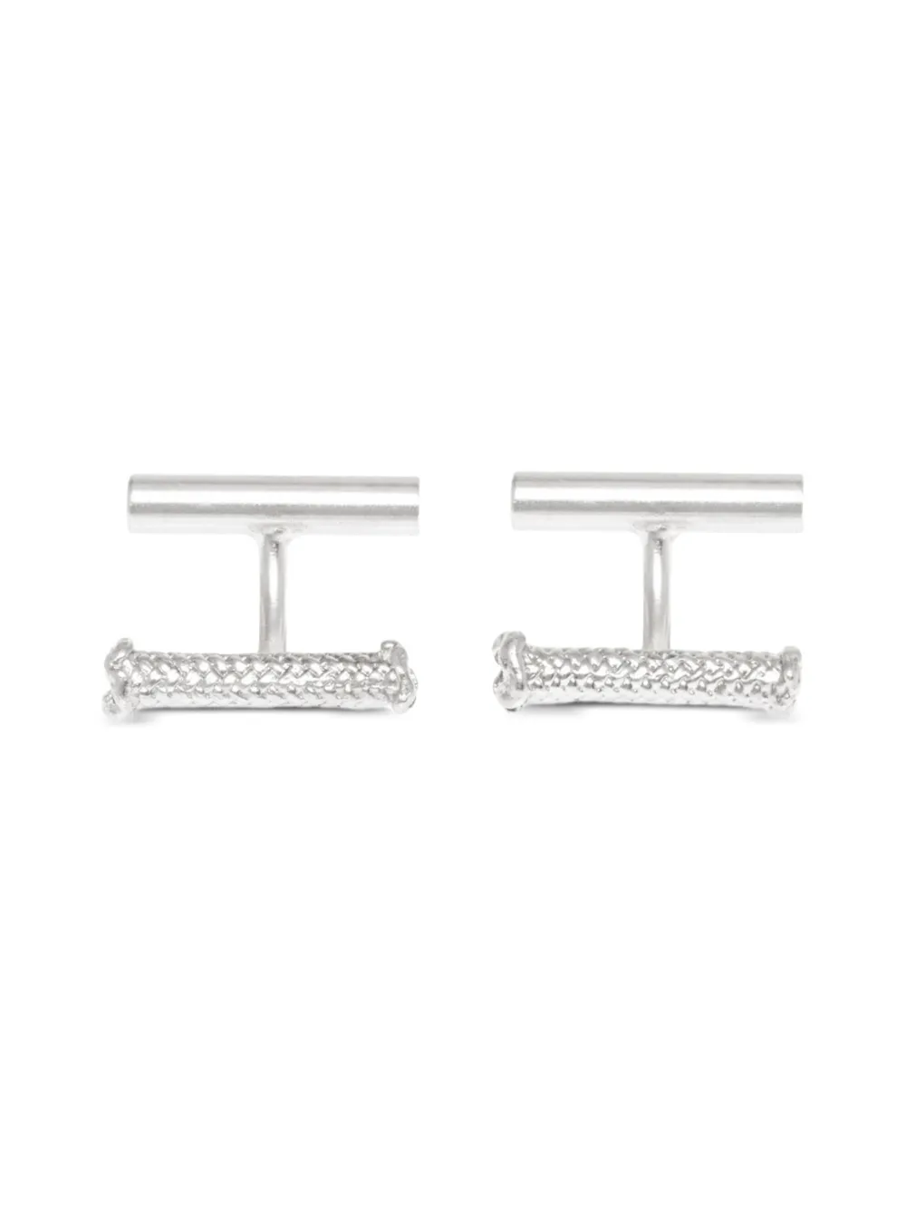 

Запонки с поперечной планкой и верёвочной текстурой Angela Lago, серебристый