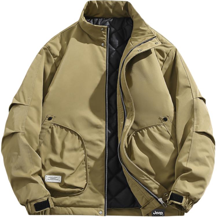 

Пуховик Unisex Stand Collar Moderate Others Jeep, хаки