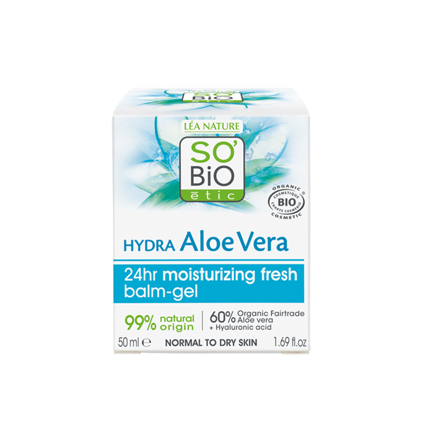 

Освежающий-увлажняющий гель-бальзам для лица 24ч, 50 мл So'Bio Etic Aloe vera