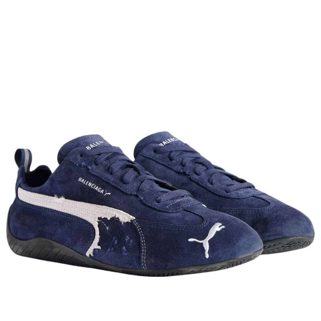 Кроссовки Balenciaga x Puma Speedcat Suede 'Distressed Navy White' — фото 2