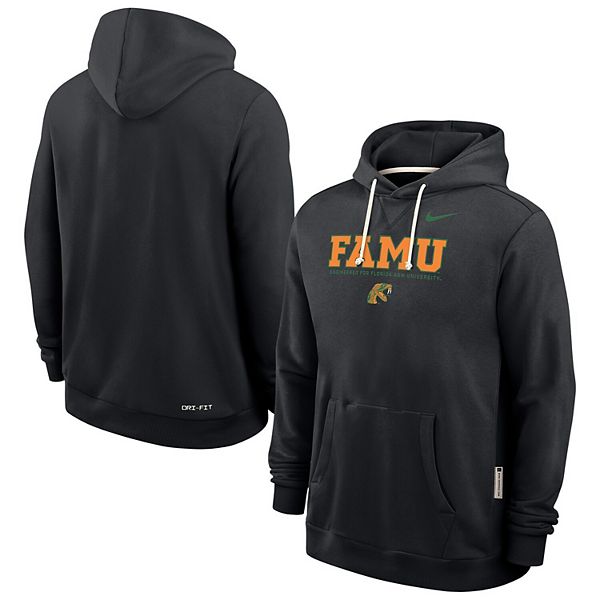 Мужская черная толстовка florida a&m rattlers 2025 sideline standard issue dri-fit Nike