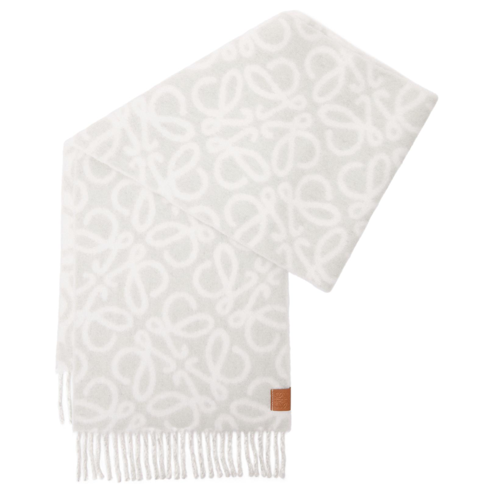 

LOEWE Альпака вязаный шарф женский серый бежевый, Gray Beige