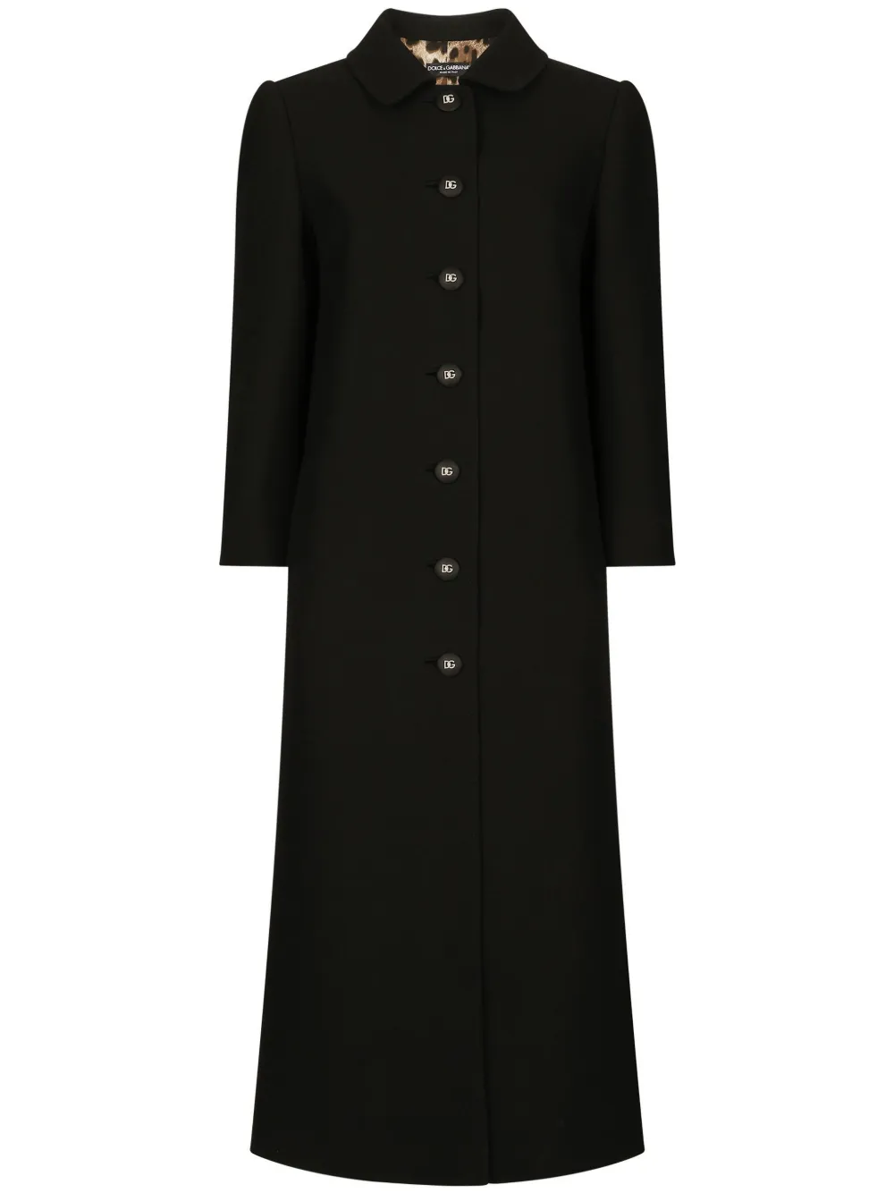 

Однобортное пальто с логотипом на пуговицах DOLCE & GABBANA, черный