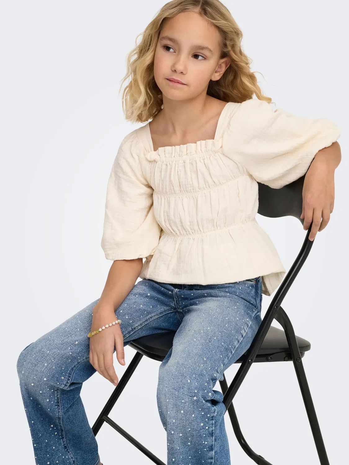 Джинсы с широкими штанинами, Medium Blue Denim, KIDS ONLY, medium blue denim — фото 4